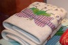bath towel with applique and embroidery