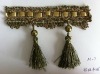 beaded tassl fringe for curtain decoration