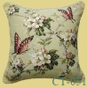 beautiful design with flower and butterfly red and white color cotton printed plain  sofa cushion CT-051