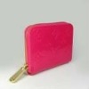 beautiful lady pink leather coin purse