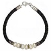 beautiful leather bracelets with pearl beads