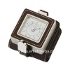 beautiful leather traval clock