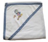 beautiful soft comfortable white embroidered animal baby hooded towel
