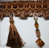 beautiful tassel fringe with balls for curtain