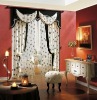 beige color with lace made ready polyester window curtain(OYHG-W0036-1)