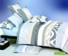 beige with grey stripe 100% cotton printed bedding set(AX-XY0037)