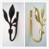 black and golden wall iron window curtain hooks ,curtain hangering