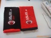 black and red face towel
