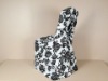 black and white flocking chair cover and fashion chair cover for wedding