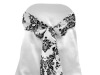 black and white flocking taffeta sash for wedding chair cover