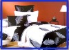 black and white printing bedding