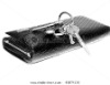 black leather key wallet