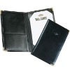 black leather note pad
