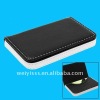 black leather notebook