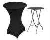 black romantic lycra spandex cocktail table covers for weddings