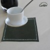 black small 100% linen square table placemat