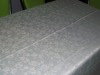 bleached white 50% cotton +50% polyester jaquard table cover(tablecloth)