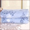 blue and white 100% polyester coral fleece blanket