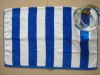 blue and white striped printed beach towel