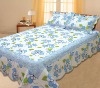 blue cotton printed coverlet set