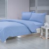 blue cotton satin stripe hotel/hospaital bedding set
