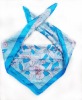 blue flower pattern fashion design silk scarf