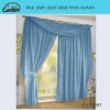 blue plain dyed pleat linen curtain