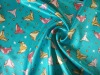 bright printed satin fabric