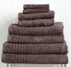 brown 100% cotton towel set