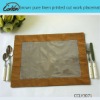 brown pure linen printed cut work placemat