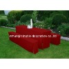 burgundy polyester party slipcover for beer bench and table set