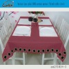 button lace pink 100% cotton canvas fitted table cloth