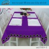 button lace purple 100% cotton canvas dining table cloth