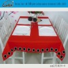 button lace red 100% pure cotton canvas restaurant table cloth