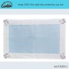 cheap 100% linen light blue printed tea cup mat