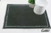 cheap black 100% linen rectangle table mat