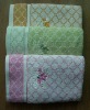 check design bath towel with embroidery