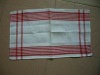 checks waffle towel with embroidery pattern