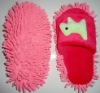 chenille slipper with animal head