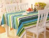 chic green stripe cotton dining table linen banquet table cloth overlay