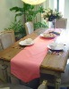 chic pink linen cotton  table runner table cloth