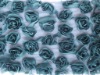 chiffon ribbon rose embroidery fabric on mesh