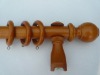 classic natural wood curtain rod set