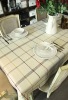 classic  plaid square 100% linen dining table cloth overlay