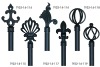 classical wrought black iron window curtain rod/pole/pipe