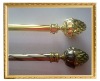 clear GOLDEN iron curtain rod,antique plated