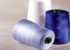 clored and raw white 100% spun polyester sewing thread