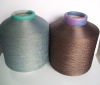 coffee--polyester covered spandex yarn