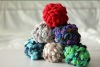 colored mulberry shaped polyester pom pom fancy yarn for knitting