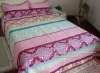 colorful cotton printed quilted bed set